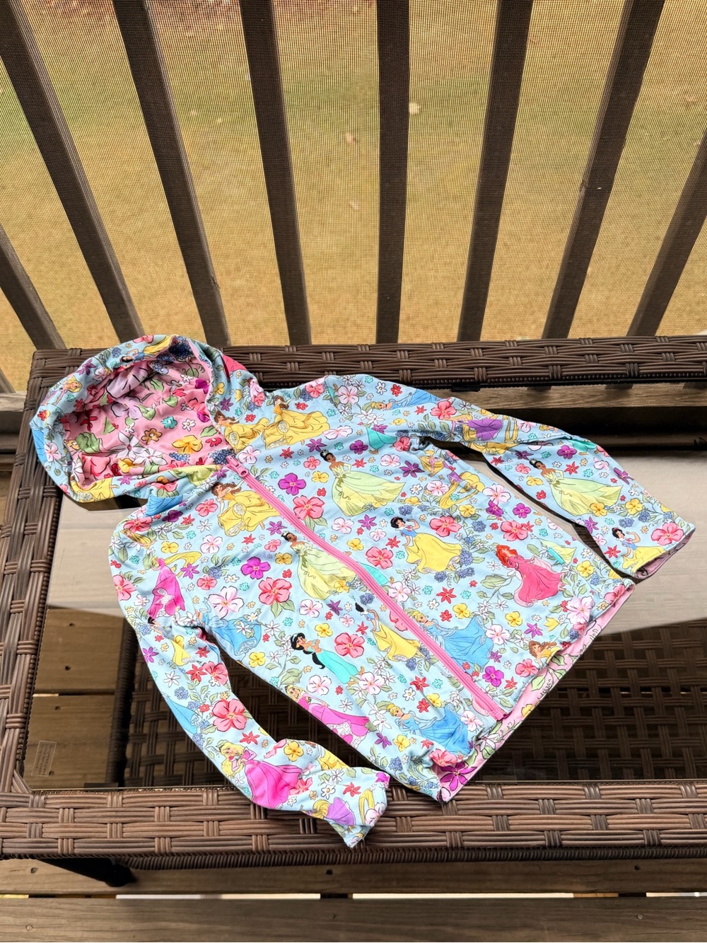 Posh Peanut Girls' Disney Princess Hooded Reversible Jacket Size 5/6 T